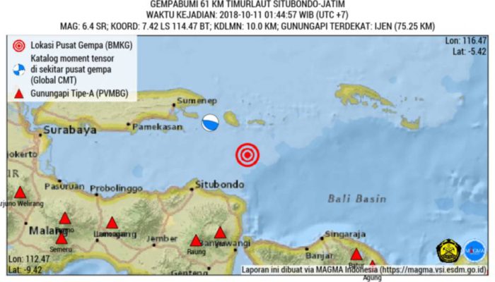 Gempa Magnitudo 6,1 Guncang Situbondo, Dipicu Aktivitas Sesar Kambing