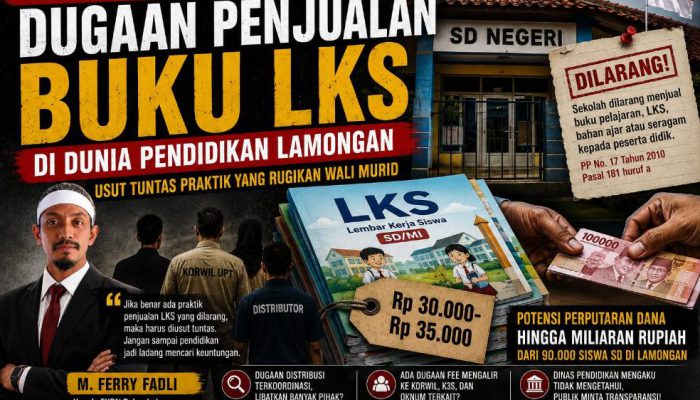 Dugaan Penjualan LKS Rp30 Ribu hingga Rp35 Ribu per Buku di Lamongan Perlu Diusut