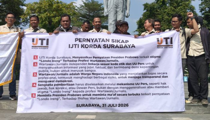 IJTI Surabaya Nilai Pernyataan “Londo Ireng” Lukai Martabat Pers, Desak Permintaan Maaf Presiden