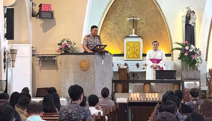 Kapolresta Malang Kota Ajak Jemaat Gereja Katedral Ijen Bersinergi Jaga Keamanan